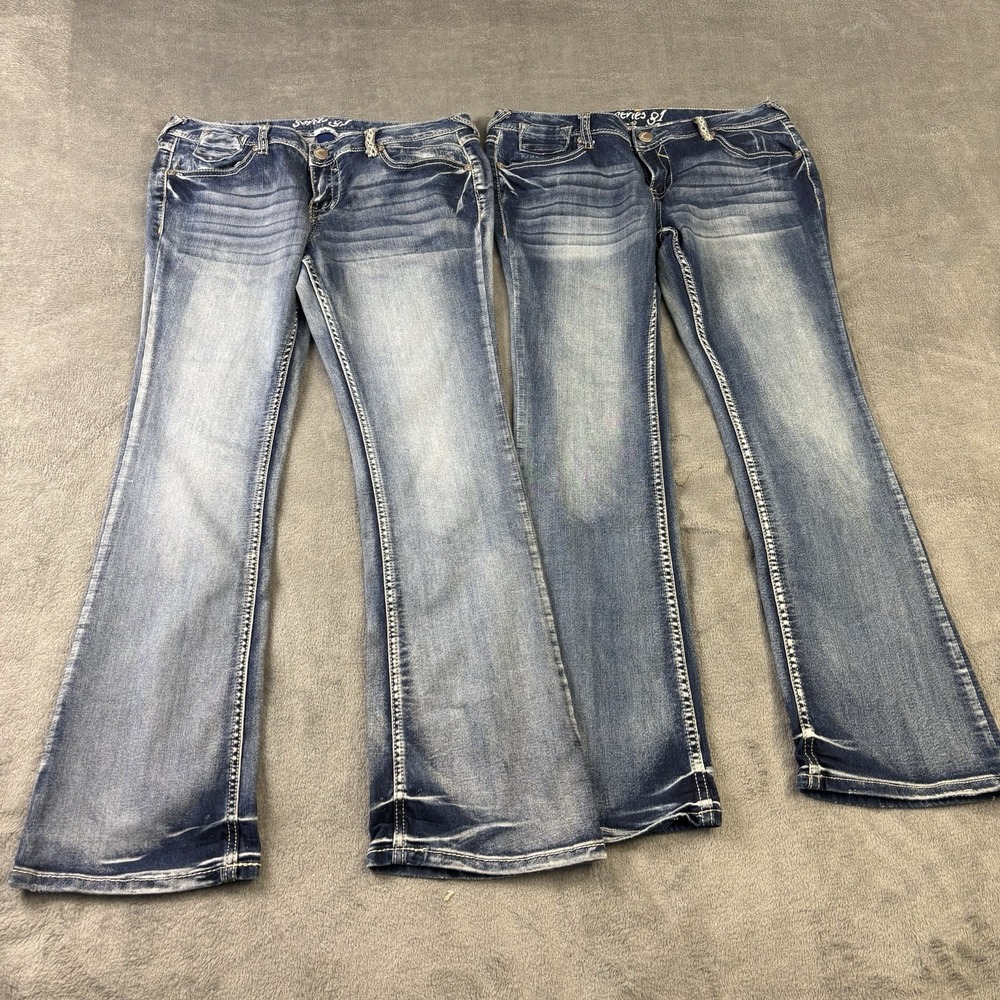 Series 31 Jeans Womens 13 Taryn Bootcut Flap Stretch Stitch Embroidery Lot of 2‎